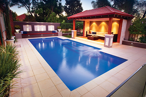 The Regal 9.25m x 4.4m award-winning fibreglass swimming pool